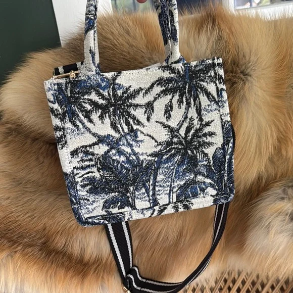 NEW H&M Tropical Palm Tree Print Mini Tote Women's Bag - Picture 4 of 5